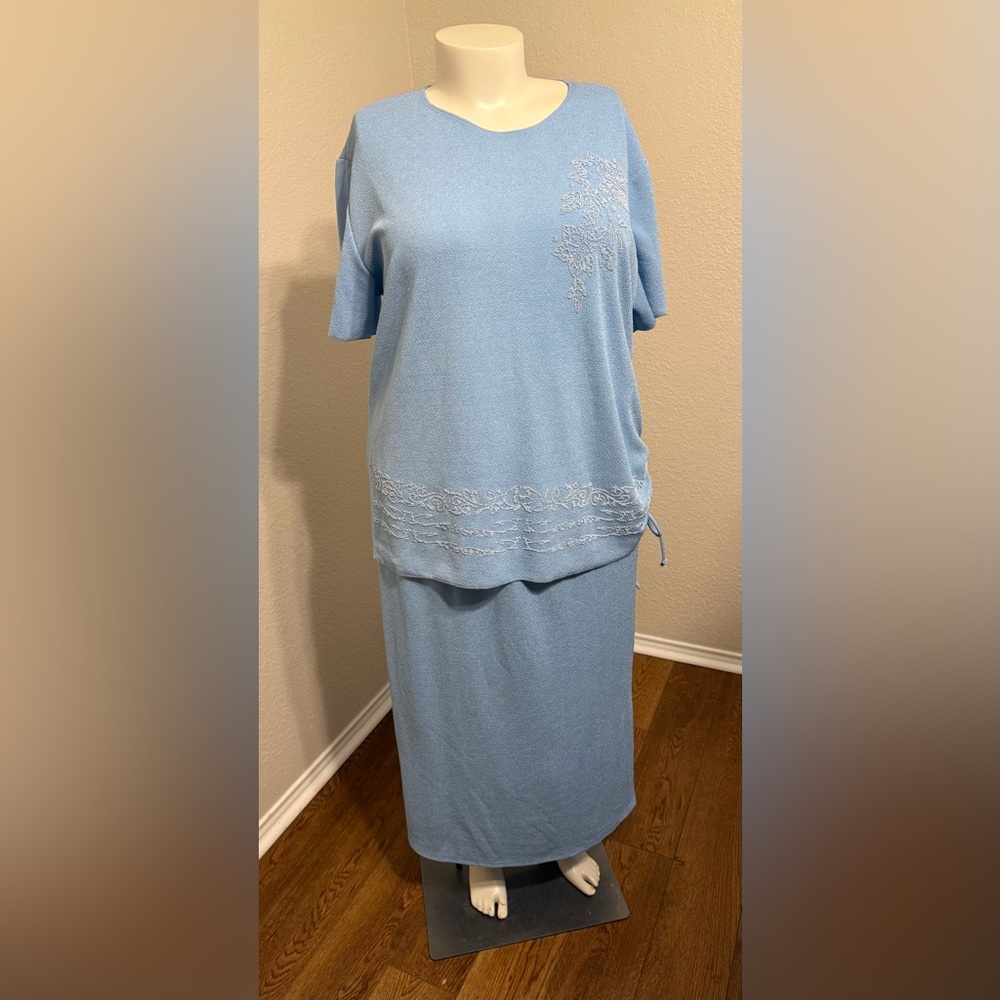 Vintage Fashion Code USA Two-piece Skirt Set- Beaded- Size 3X